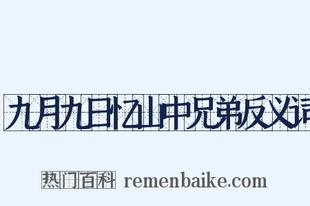 九月九日忆山中兄弟反义词是什么意思的图片